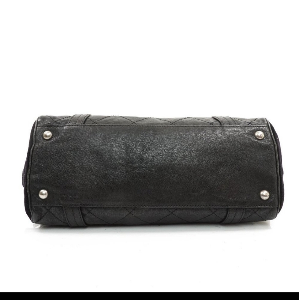 💎CHANEL Large Quilted Black Leather Shoulder bag - Picture 6 of 15